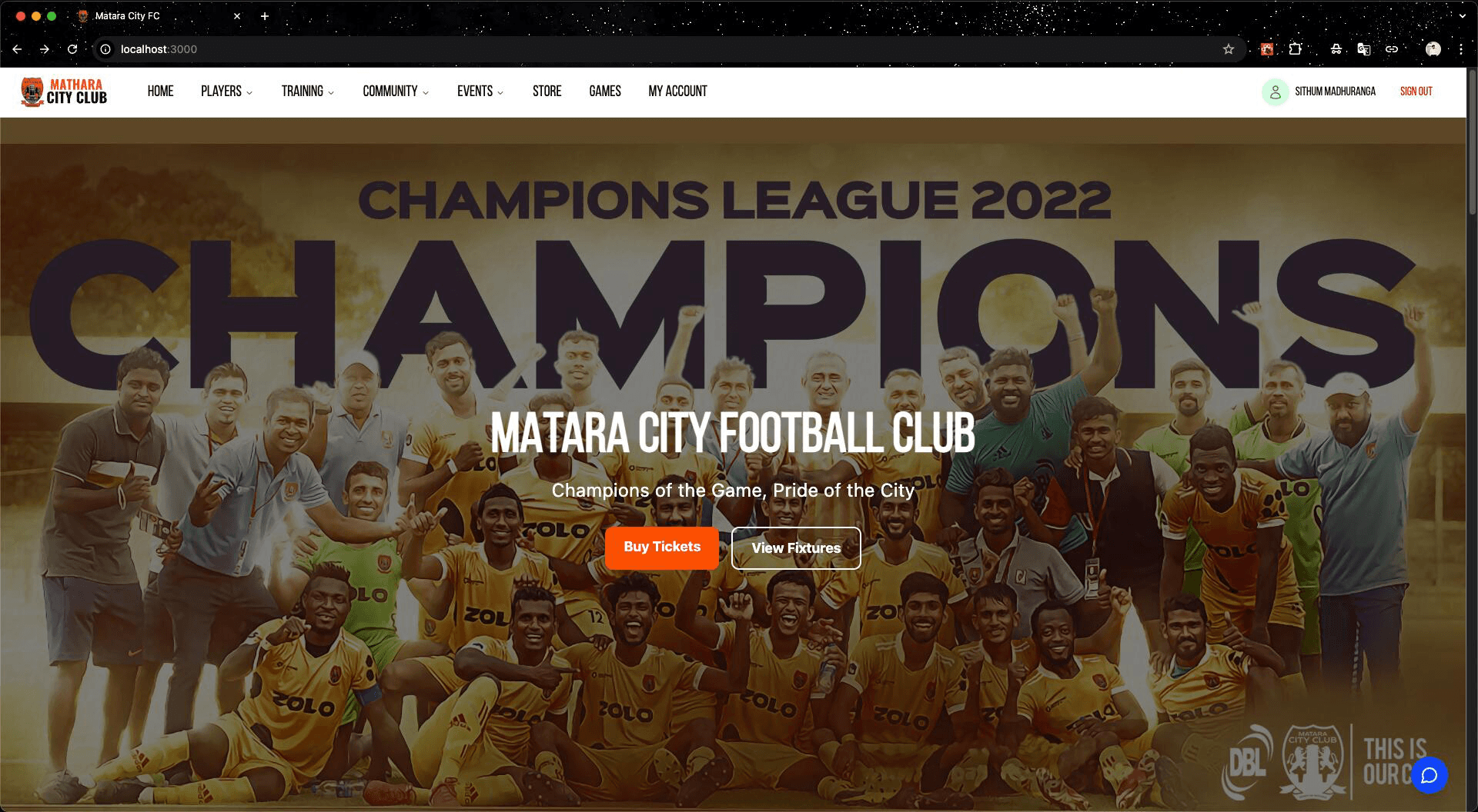 Matara City FC - Digital Transformation Platform